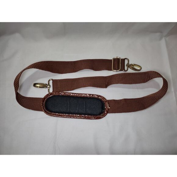 Samantha Brown Croco-Embossed Dowel Travel Bag Tote Work Weekender CARAMEL BEIGE - Picture 9 of 16